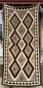 Navajo Indian Two Grey Hills Rug Blanket