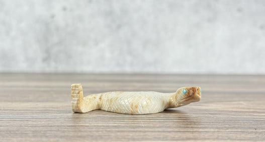 Carl Etsate Zuni Carved Rattlesnake Fetish