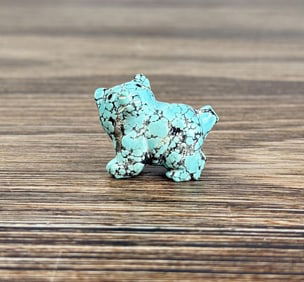 Fitz Kiyite Zuni Carved Turquoise Bear Fetish