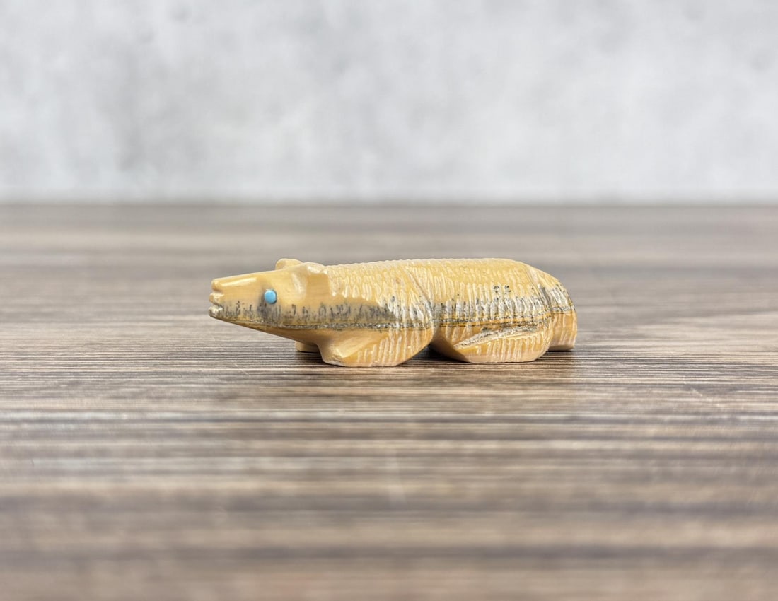 Zuni Butter Onyx Carved Badger Fetish (1 of 4)