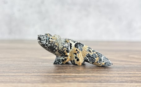Abby Panteah Zuni Carved Leopard Jasper Fox Fetish