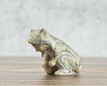 Zuni Indian With Wolf Shawl Fetish