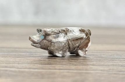 Stanton Hannaweeke Zuni Carved Pig Fetish