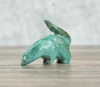 Fabian Cheama Zuni Carved Turquoise Skunk Fetish