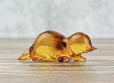 Zuni Carved Amber Mole Fetish