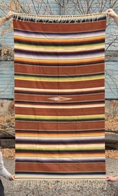 Antique Mexican Wool Serape Saltillo Blanket