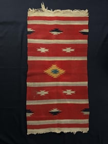Antique Chimayo Saddle Blanket Rug