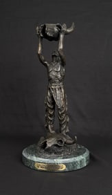 Frederic Reminton Calling the Buffalo Bronze