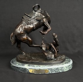 Charles M Russell Falling Rider Bronze