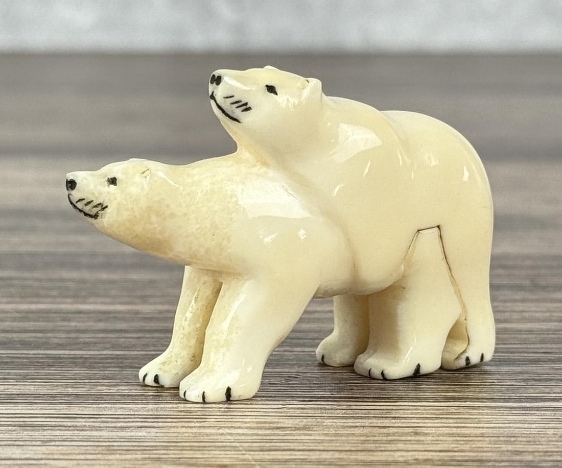 Alaskan Inuit Eskimo Carving Polar Bears Fucking (1 of 4)