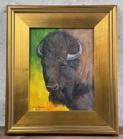 Scott Patton Buffalo Oil on Canvas Painting