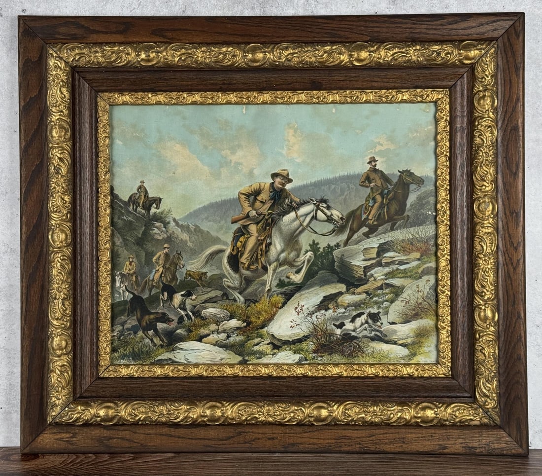 Teddy Roosevelt Bear Hunting Lithograph (1 of 6)