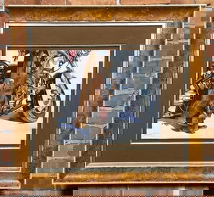 Nelson Boren Motorcycle Cowboy Watercolor Painting