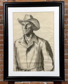 Peter Hurd Randolph Scott Watercolor Painting