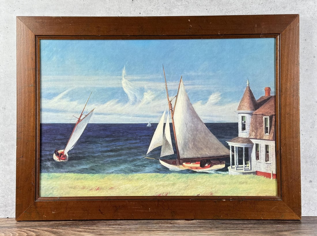Edward Hopper The Lee Shore Giclee on Canvas: 18" by 25" framed.