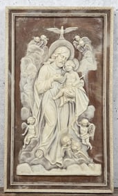 Mid Century Incolay Stone Plaque