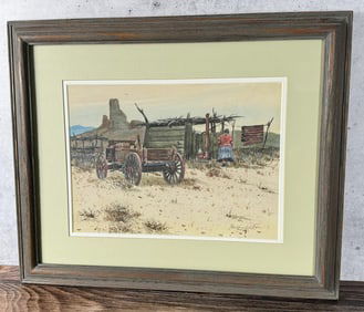 Austin Deuel Desert Homestead Watercolor Painting