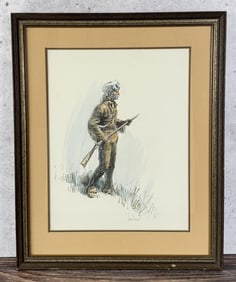 Harley Brown On the Hunt Gouache Painting