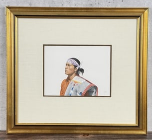 Steve Forbis Beads Quills Buckskin Drawing