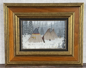 Harold Whitley Winter Indian Village Painting