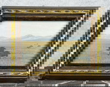 Harold Whitley Buffalo Gouache Painting