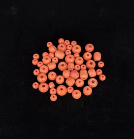 Group of Coral Native American Indian Trade Beads