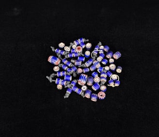Group of Antique Chevron Indian Trade Beads