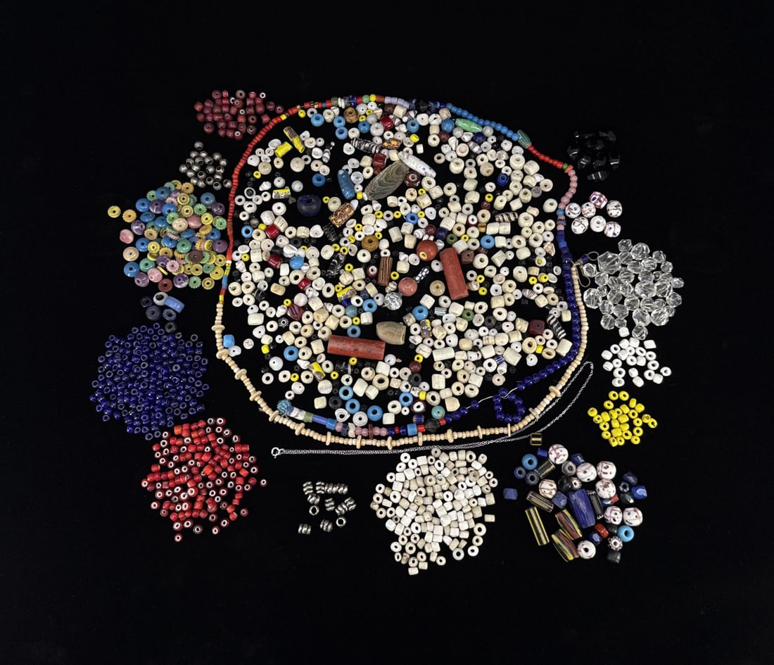 Large Group of Assorted Indian Trade Beads (1 of 4)