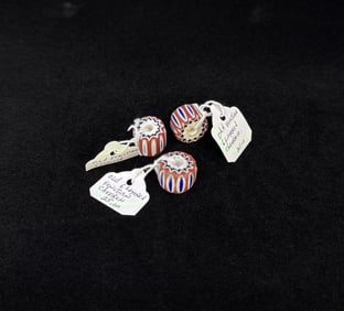 Group of Antique Chevron Indian Trade Beads