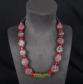 Millefiori Tab Native American Indian Trade Beads