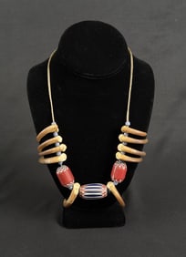 Black Bear Claw and Chevron Indian Trade Bead