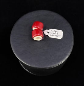 Native American Indian Trade Bead White Heart