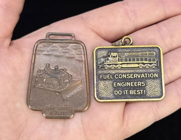 Buckyrus and BNR Railway Watch Fobs