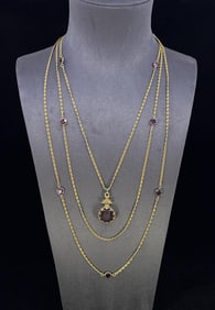 Victorian Revival Goldette Intaglio Necklace