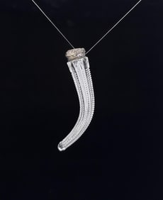 Sterling Silver Glass Cornucopia Perfume Bottle