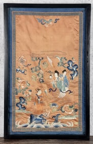 Antique Chinese Embroidered Silk Panel