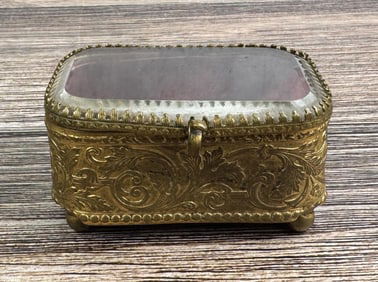 Victorian Ormolu Jewelry Trinket Ring Box