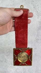 Antique Guilloche Enamel Ribbon Clock