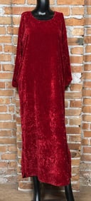 J. Peterman Red Crushed Velvet Dress