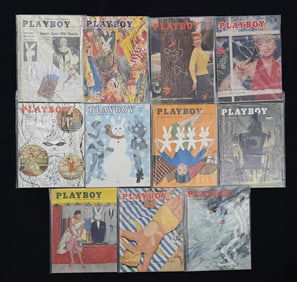1955 Playboy Magazine Full Year Run