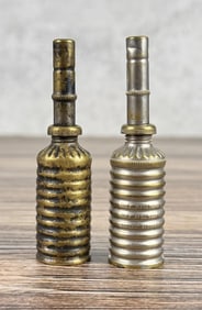 Early Ribbed Gun Reel Sewing Machine Oil Tins