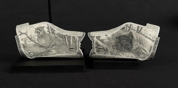 Scrimshaw Celluloid Rifle Receiver Plates