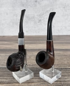 Pair Of Estate Tobacco Smoking Pipes