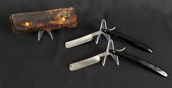 Pair George Wostenholm Sheffield Straight Razors