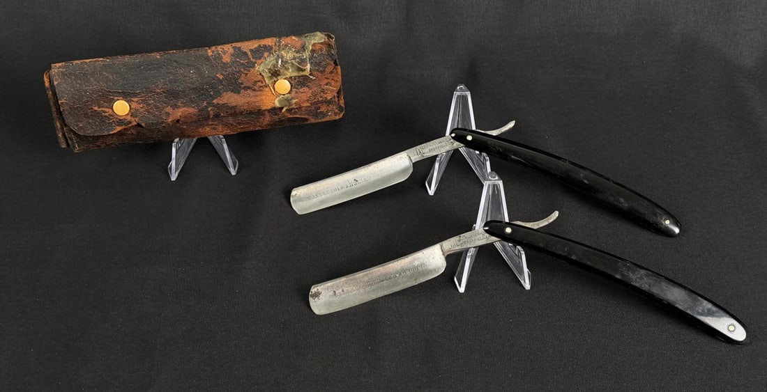 Pair George Wostenholm Sheffield Straight Razors: Nice old razors