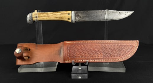 WW2 Theater Made Stag Handle Fighting Knife