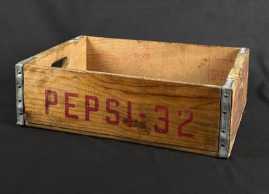 Pepsi Cola 32oz Soda Bottle Wood Crate Washington