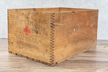 Dupont High Explosives Blasting Cord Wood Crate