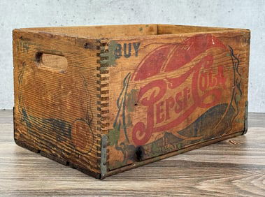 Pepsi Cola Double Dot Bottle Wood Crate