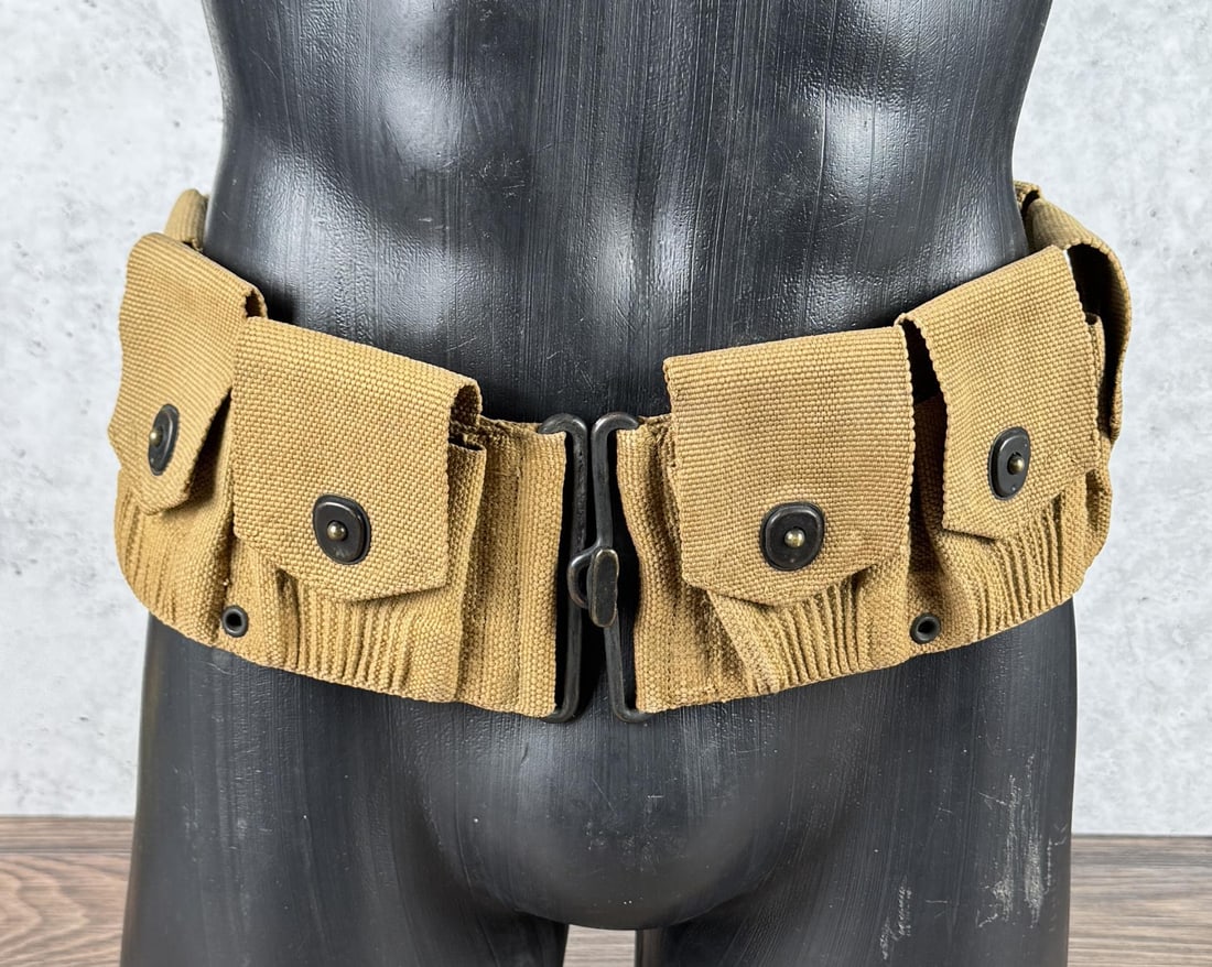 WWI WW1 Mills 10 Pocket Cartridge Ammo Belt: Nice example.